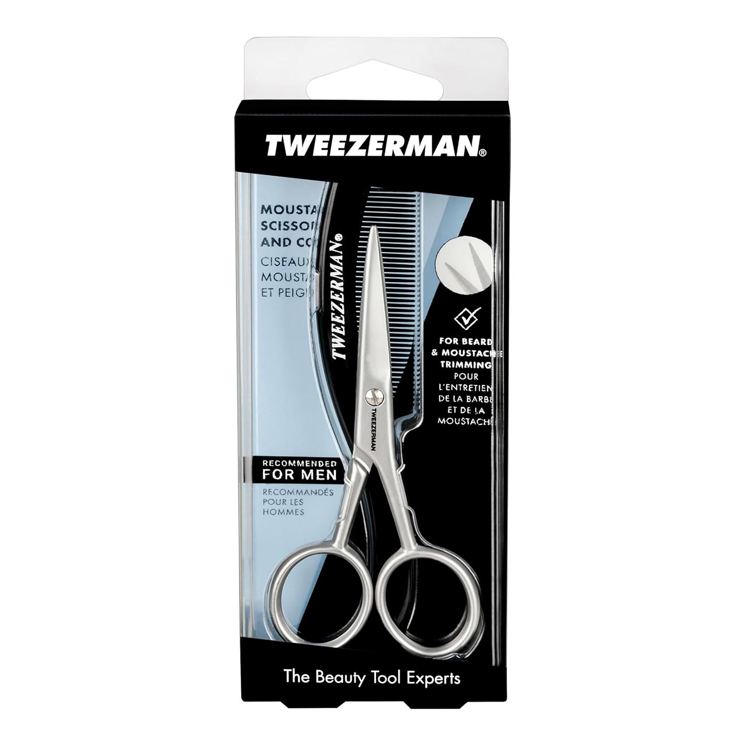 G.E.A.R MOUSTACHE SCISSORS STAINLESS (SET DE TIJERAS Y PEINE PARA BARBA Y BIGOTE)